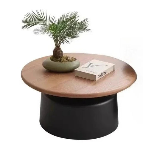 Table Basse Ronde Bois et Socle Design