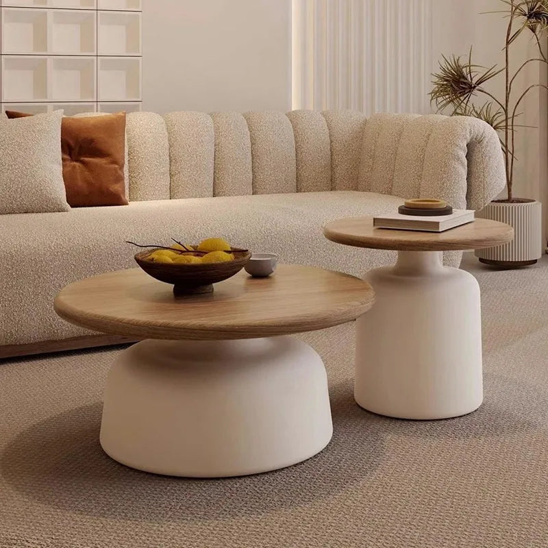 Table Basse Ronde Bois et Socle Design