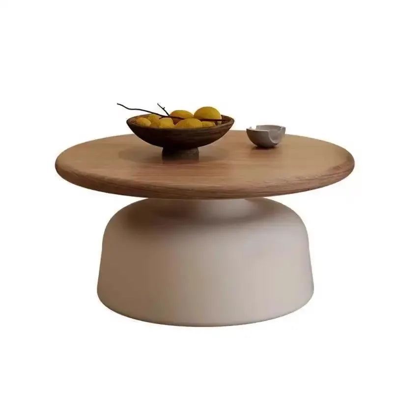 Table Basse Ronde Bois et Socle Design