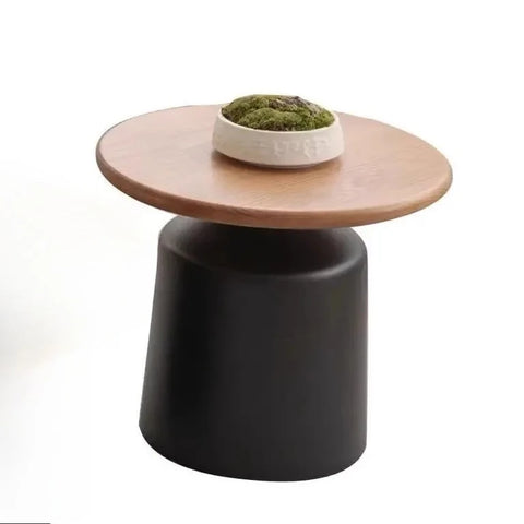 Table Basse Ronde Bois et Socle Design
