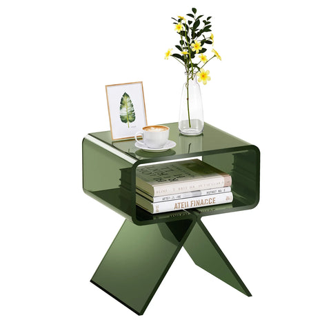 Table d'appoint en acrylique vert