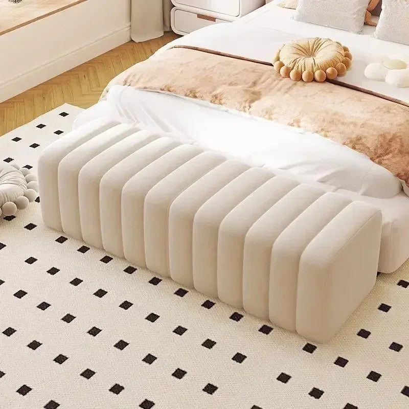 Banc Bout de Lit Velours Côtelé